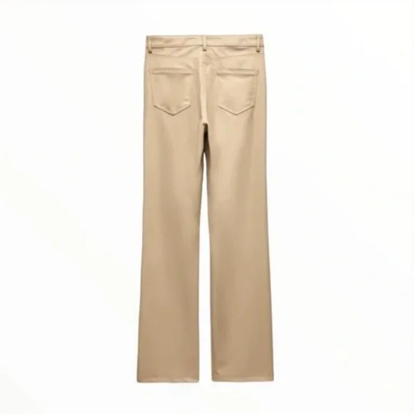 Zara Tan Leather Pants - Picture 11 of 11